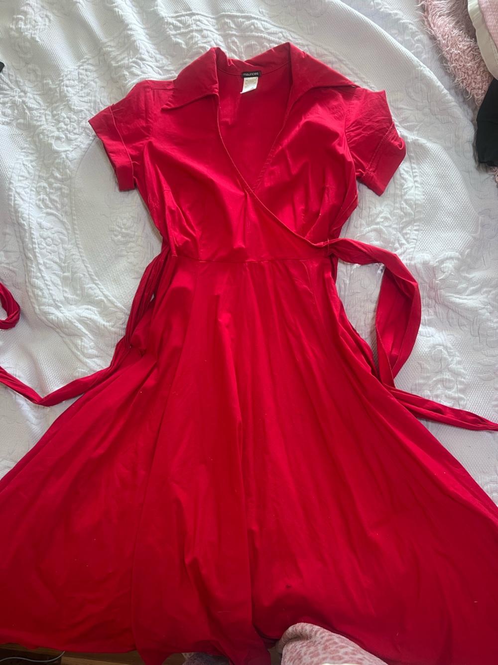 Maurices One-Shoulder Red Wrap Dress